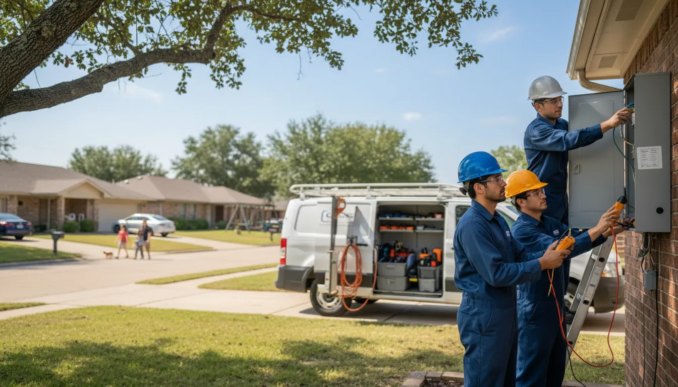 Certified electrician providing emergency electrical services in Alvord, TX